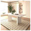 Table de salle à manger extensible en faux marbre pour 6 à 10 personnes, table de cuisine moderne en panneau de particules blanc