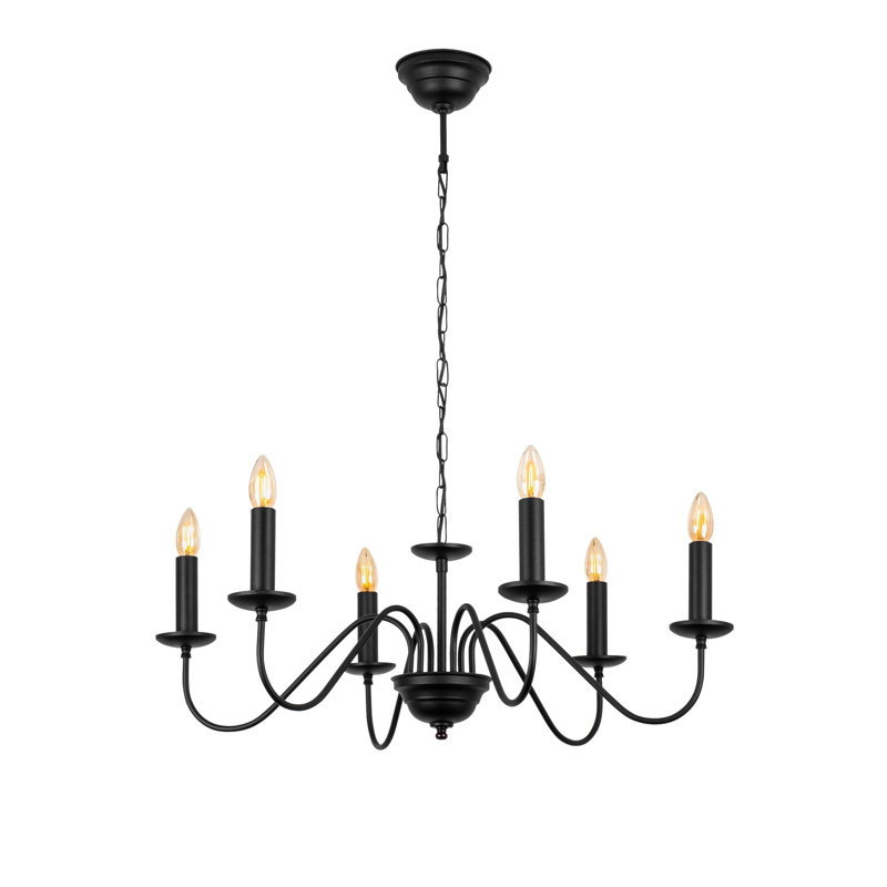 Luminaire suspendu en forme de bougie à 6 lumières Eddy