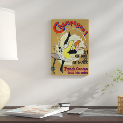« french cancan champagne », affiche rétro sur toile