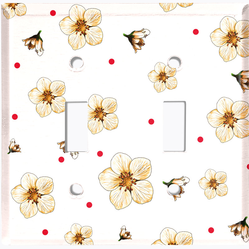 Patterned 2 - Gang Toggle Light Switch Standard Wall Plate