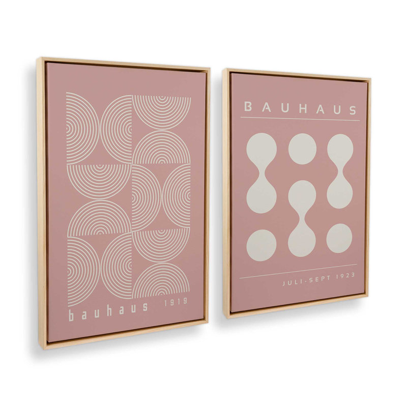 Ensemble de 2 roses Bauhaus Flow, H 13 po x l 18 po, Cadre américain en érable flottant
