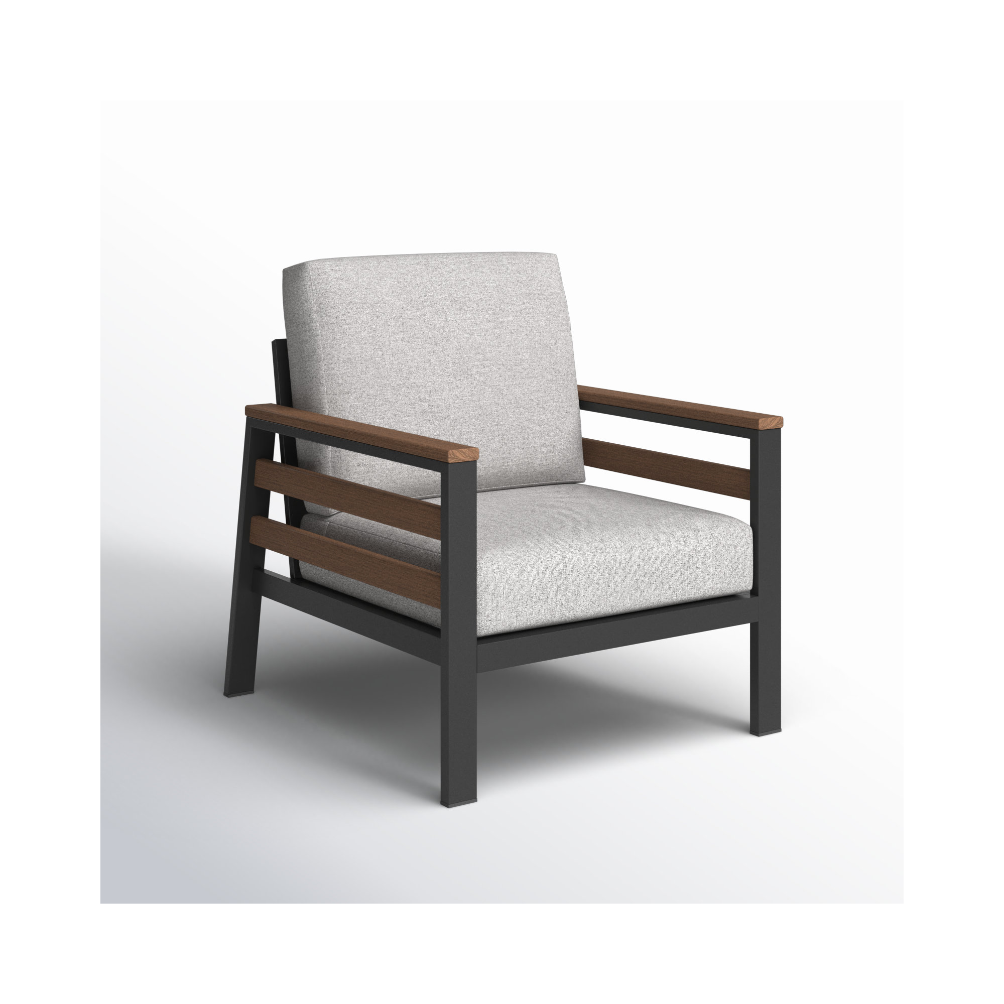 Townsend Patio Chair with Sunbrella® Cushions, Brown/Dark Gray, Canvas Granite Sunbrella® Canvas