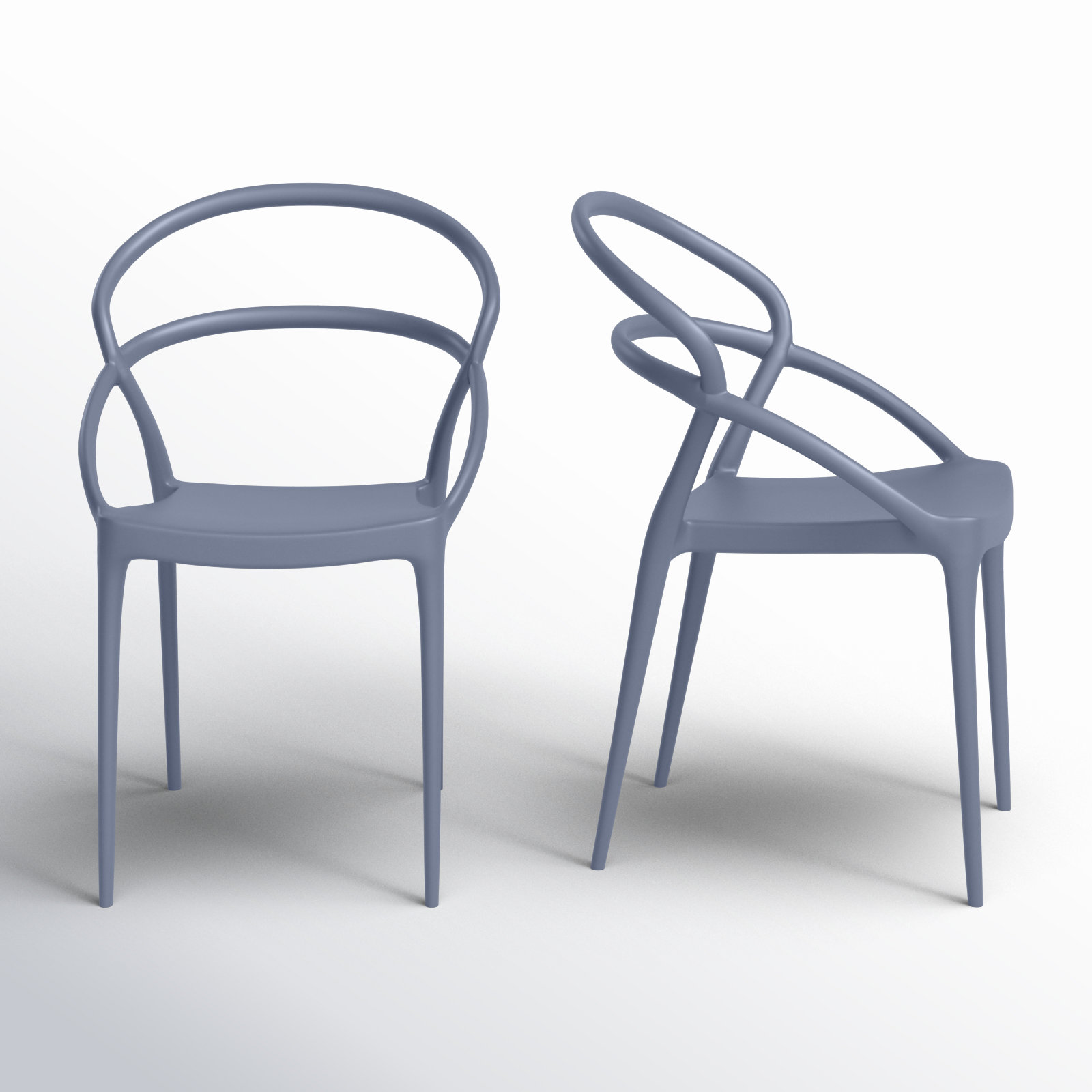 Farrah Stackable Patio Armchair, Dark Gray