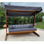 Triple balancelle Premium Garden, anthracite | Structure 100% bois Iroko, tissu 100% étisilk | Dossier réglable à 5 niveaux, imperméable et résistant aux rayons UV | Dimensions: 92,5 po x 77,2 po x 46,1 po | Capacité maximale: 882 lb, conception facile à nettoyer-734368291-734368288