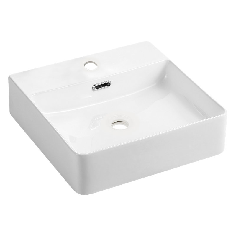 Belfry Bathroom Drancy 420mm L x 430mm W Ceramic Rectangular Sink with Overflow