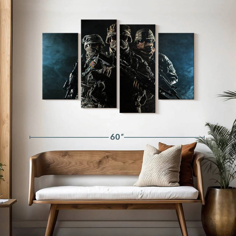 Military Paratroopers, H 32 po x l 52 po