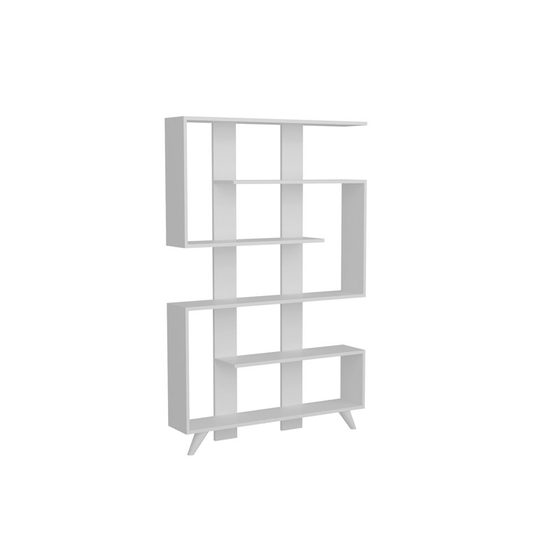 Kelbe 64" H x 47'' W Geometric Bookcase, White