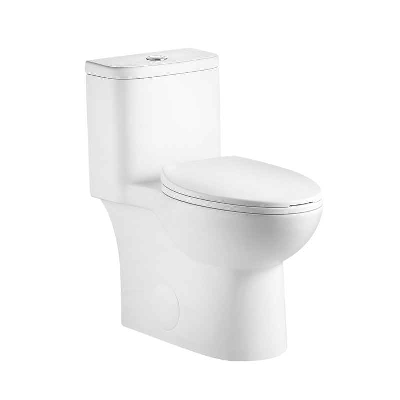 Bathroom Toilet With 1.1/1.6 Dual Flush System, 17 - Inch Height, Rimless Siphon Technology, 360 All Around Wash, Soft Closing Seat, 12 Inch Rough In And Gloss White Finish One Height Comfort Close