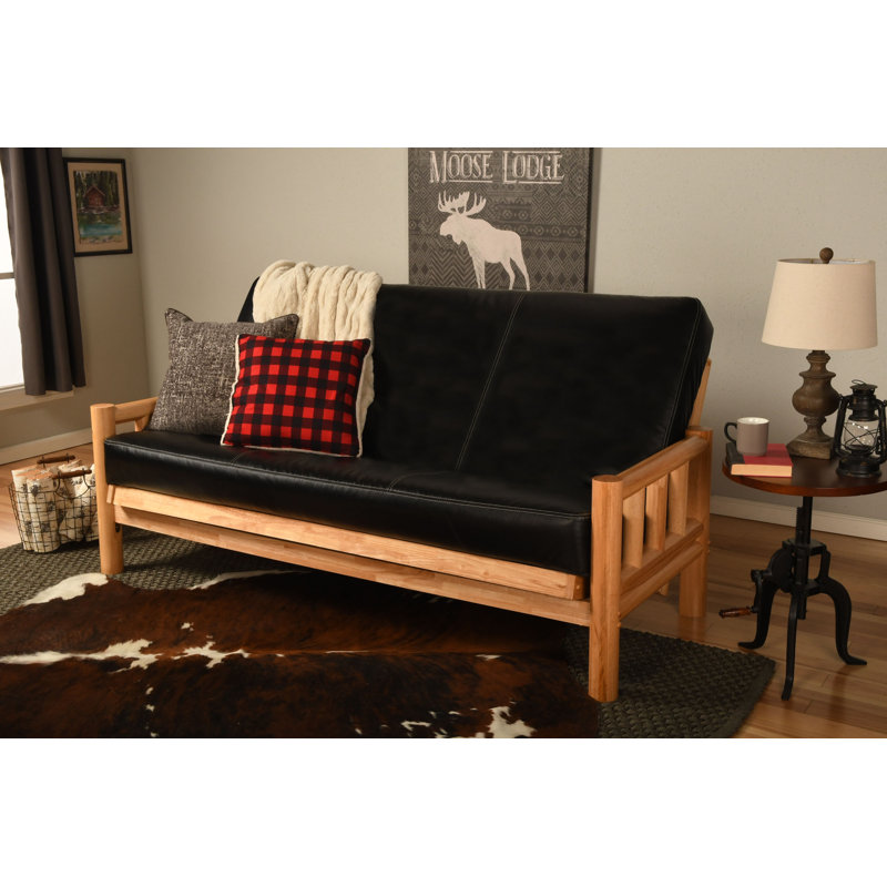 Futon et matelas à dossier large de 81 po Anders, Naturel, Similicuir Java piste de l’Oregon
