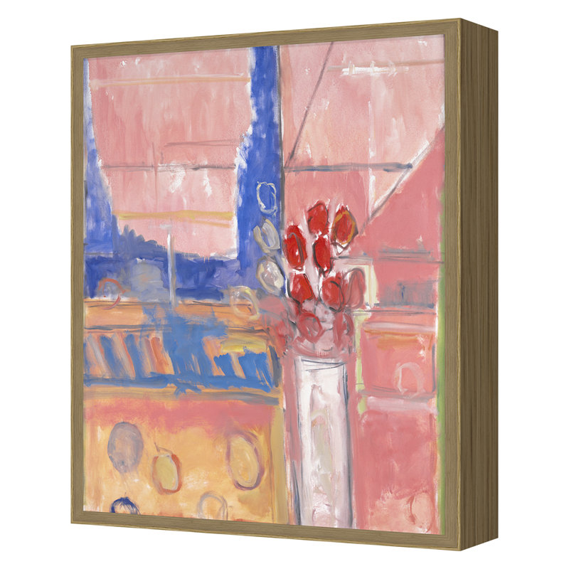 Nature morte, intérieur / extérieur par Stephen Dinsmore - peinture à cadre unique, H 30 po x l 24 po x P 2,38 po, Chêne