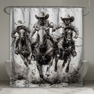 Rideau de douche Cowboys - Décoration de salle de bain sport rustique