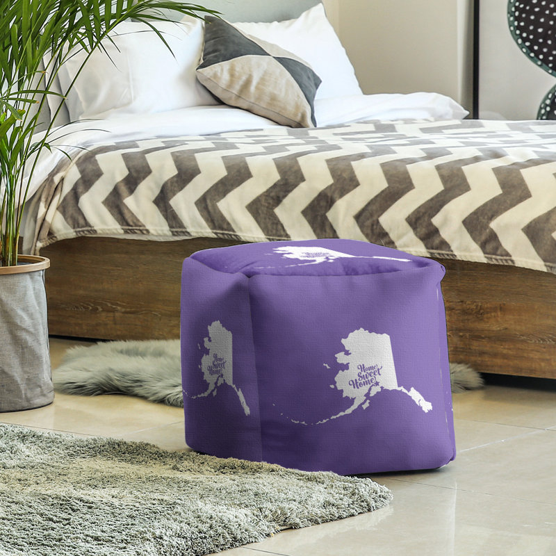 Repose-pieds cubique à ancrage doux home, Mauve