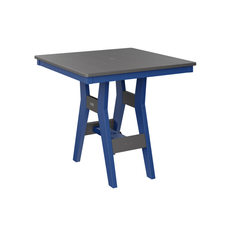 Harbor Outdoor Square Dining Table, Smoke Gray, 30.37" H x 33" W x 33" D, Pacific Blue