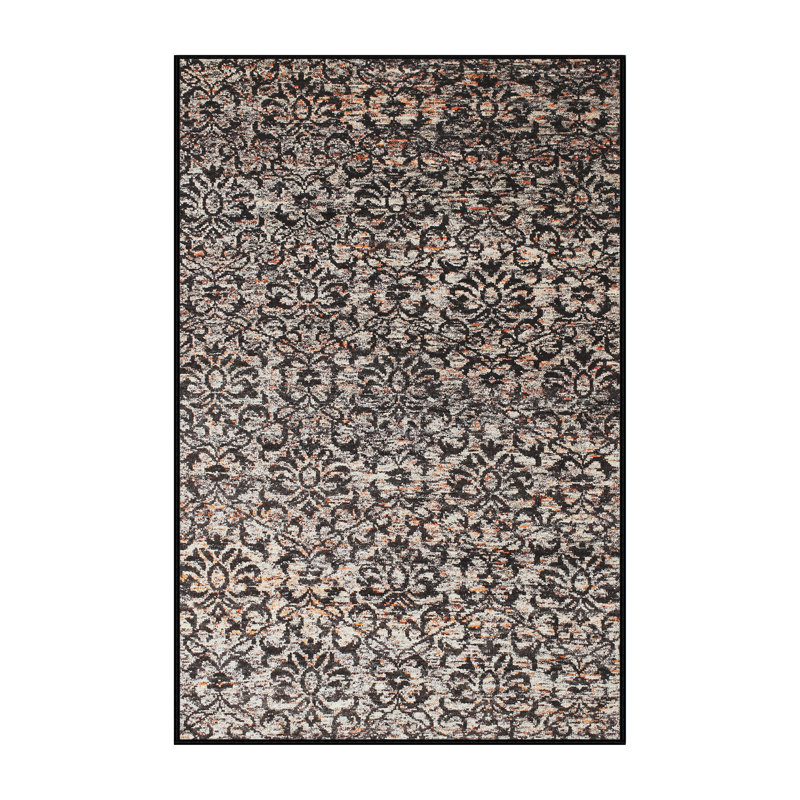 Tapis de zone noire contemporaine, Rectangle 7 pi x 10 pi