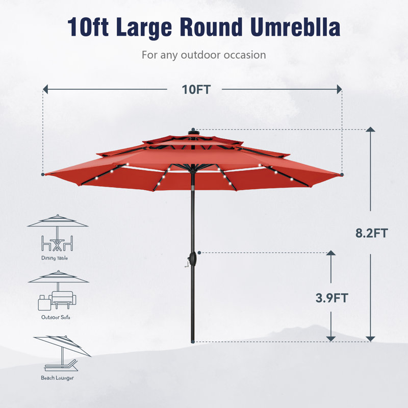 3m Market Parasol, Orange
