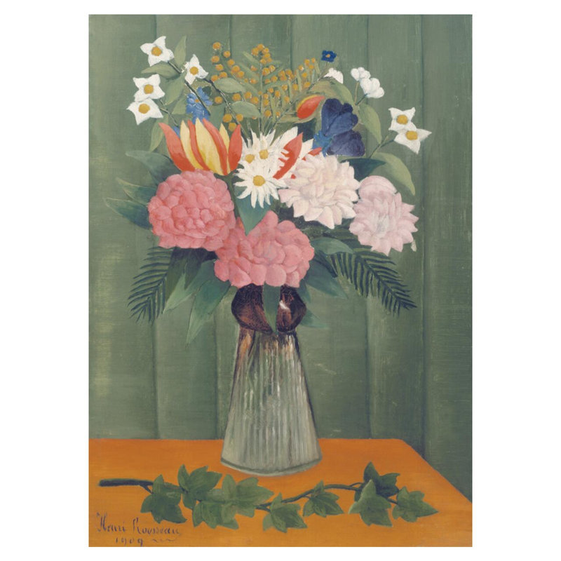 «Flowers in a Vase» par Henri Rousseau - Impression giclée, H 40 po x l 32 po