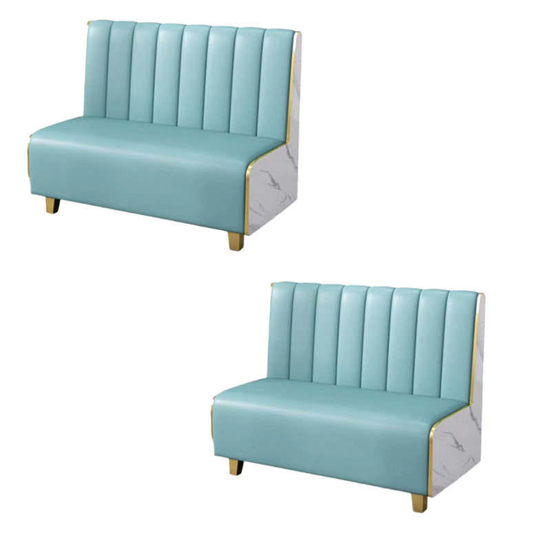 Banc en simili-cuir, Bleu clair
