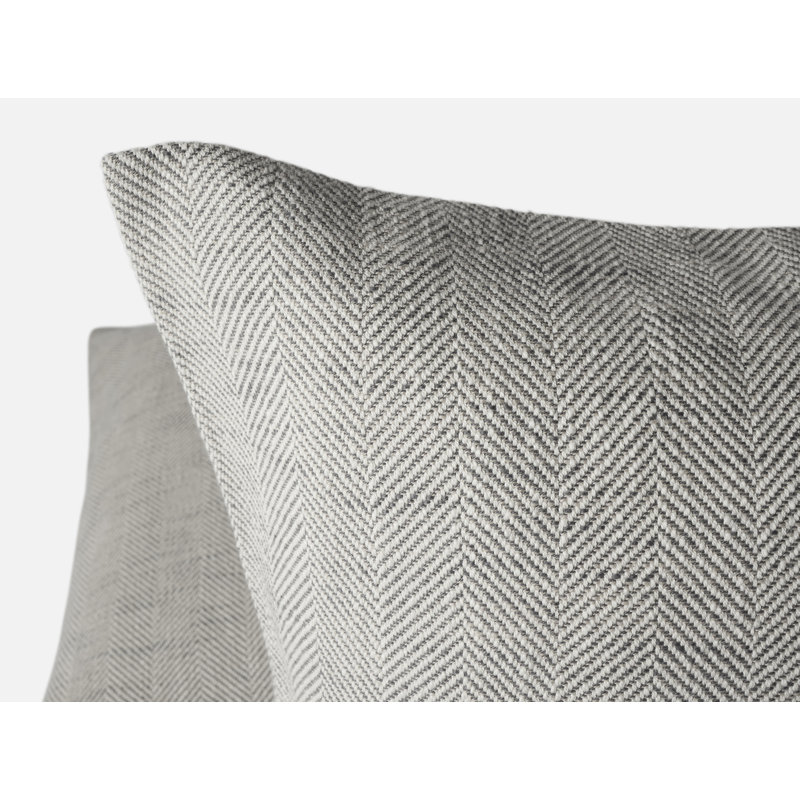 Housse de coussin Canyon, Carré 22 po, Graphite à chevrons