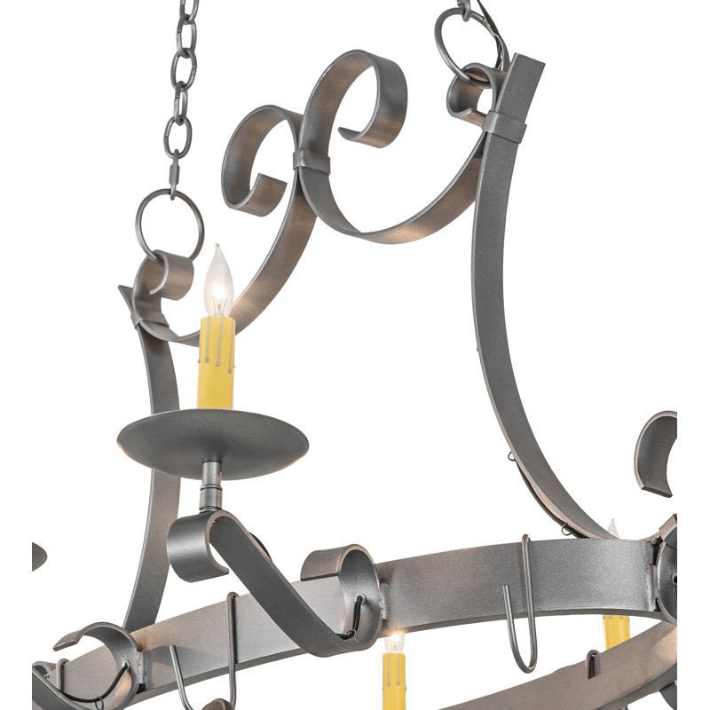 53" Long Laramie 8 Light Pot Rack
