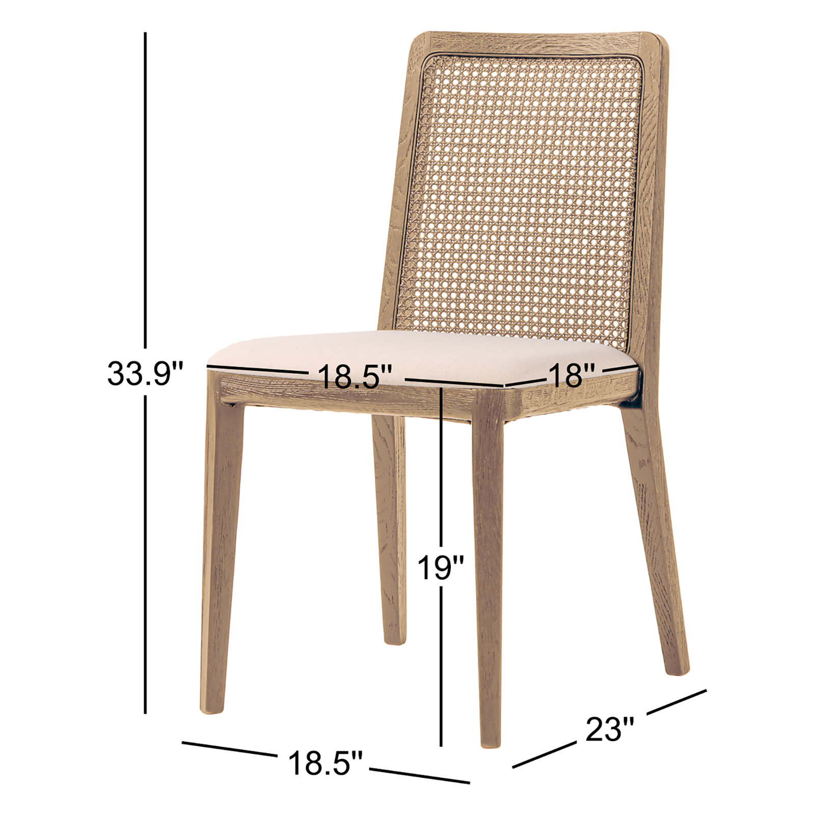 Furley Cane Dining Chair, Natural Frame