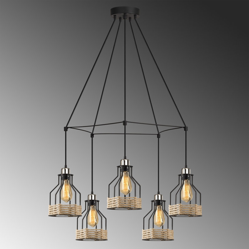 Luminaire suspendu géométrique à 5 lumières Hendley