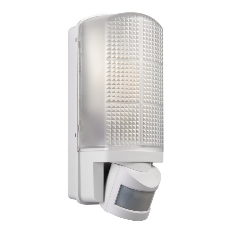Anges PIR Photocell 1-Light Wall Pack, Gloss White