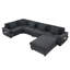 Canapé modulaire en U de 128 x 67 po, ensemble de canapé en chenille 6 places avec repose-pieds surdimensionné, rangement pour accoudoirs et porte-gobelets cachés, ports de chargement USB, canapé à siège large pour le salon, appartement-860064187