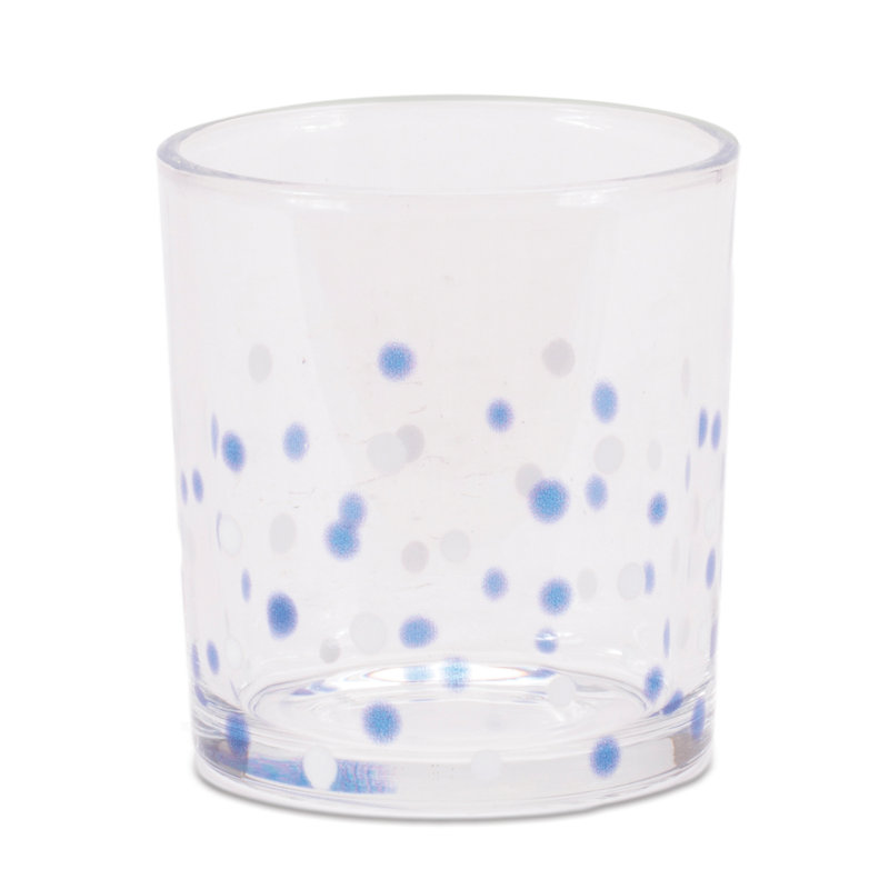 Porte-bougie votive en verre à pois