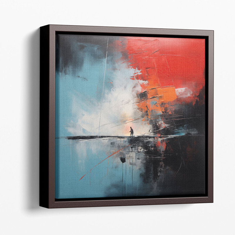 Art abstrait, "Un homme à la côte", Toile tendue, H 30 po x l 30 po x P 1,25 po