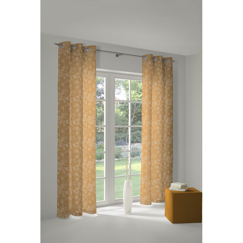 Micheal Pencil Pleat Opaque Curtains, 145cm Width x 145cm Drop, Curry