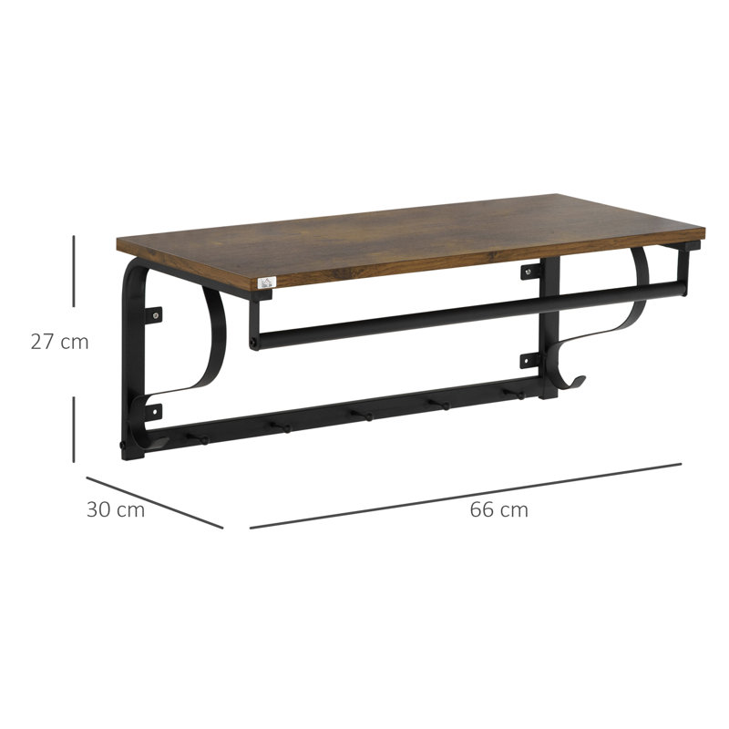 Floating Shelf with Hooks