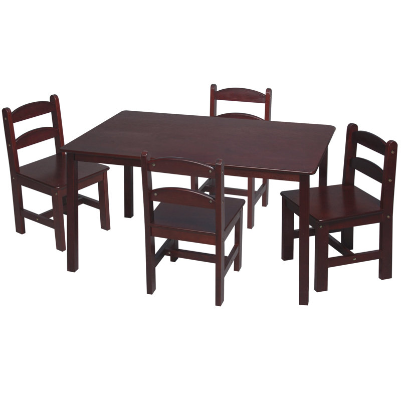 Ensemble de table et chaises pour enfants 5 pièces Briyon, Espresso