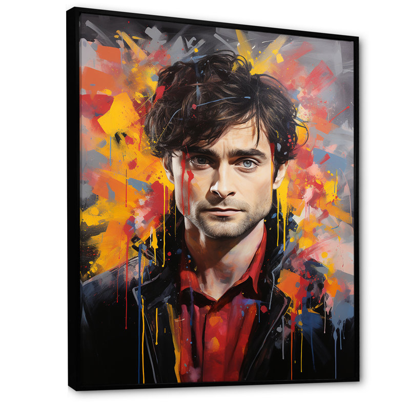 Raspberry Radcliffe Portrait - Portrait, reproduction d'art sur toile_105839, H 32 po x l 24 po x P 1 po, Cadre flottant noir