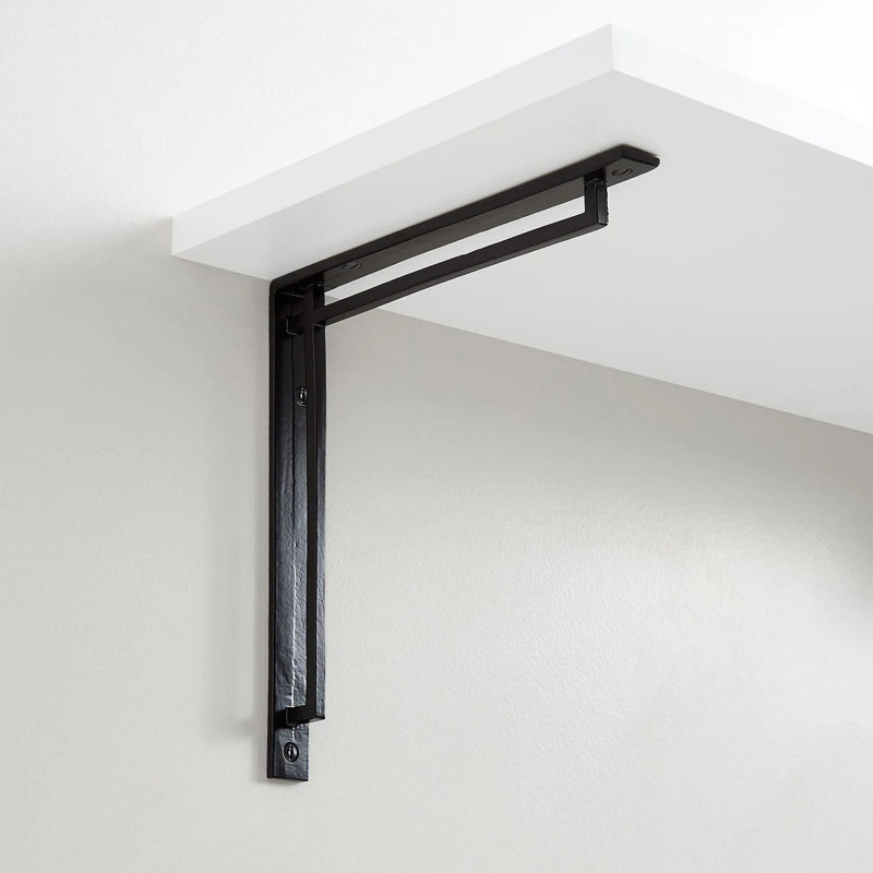 Harridge Shelf Bracket, 6.13" H x 8.13" W x 0.88" D, Matte Black
