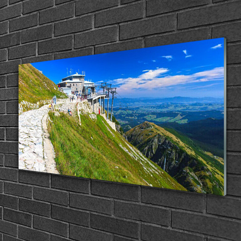 Landscape Mountains Path - No Frame Print on Glass