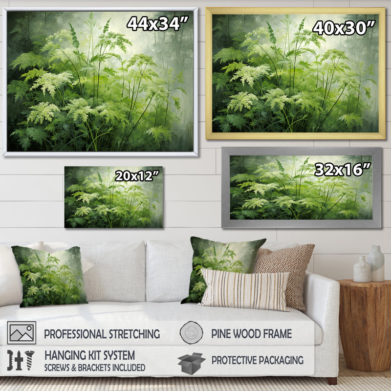 «Herbs Pottery Delights 1 - Floral Herbs», art mural, H 34 po x l 44 po x P 1,5 po, Toile tendue