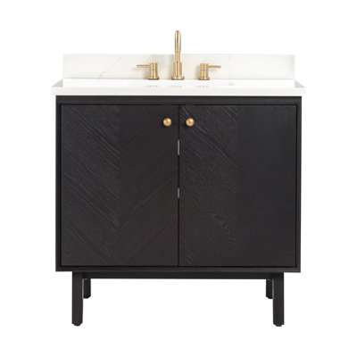 Adele 36'' Free Standing Single Bathroom Vanity with Quartz Top