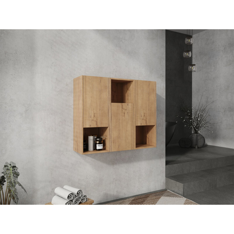 Armoire de salle de bain 36 po, Imitation chêne