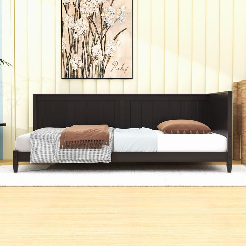 Wood Daybed Bed with Sturdy Slats and Center Legs, Twin, Espresso