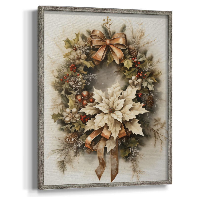 «Christmas Holiday Art», impression encadrée en bois massif, H 11 po x l 9 po