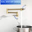 Robinet de cuisine extensible mural, robinet de cuisine monotrou, deux poignées, design moderne, profondeur de 15,75 po