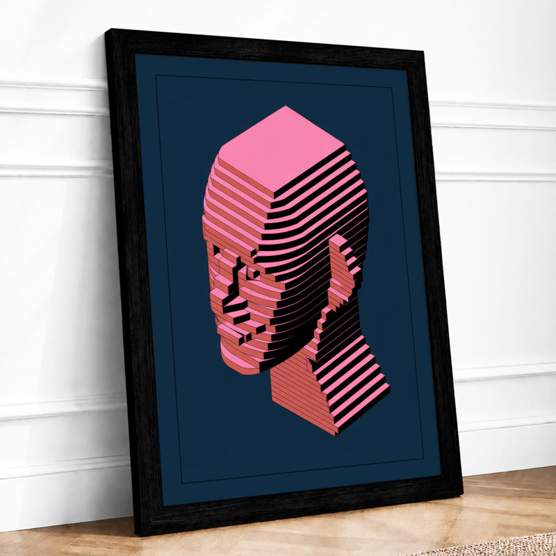Isometric Head Study Geometric - Print, Black, A3 - 42.0 x 29.7 cm