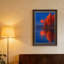 Orange Autumn Trees Reflecting in Blue Water Under Large Canvas Wall Art-581319336