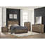 Grand lit au design rustique moderne - style chambre à coucher bicolore et ébène foncé