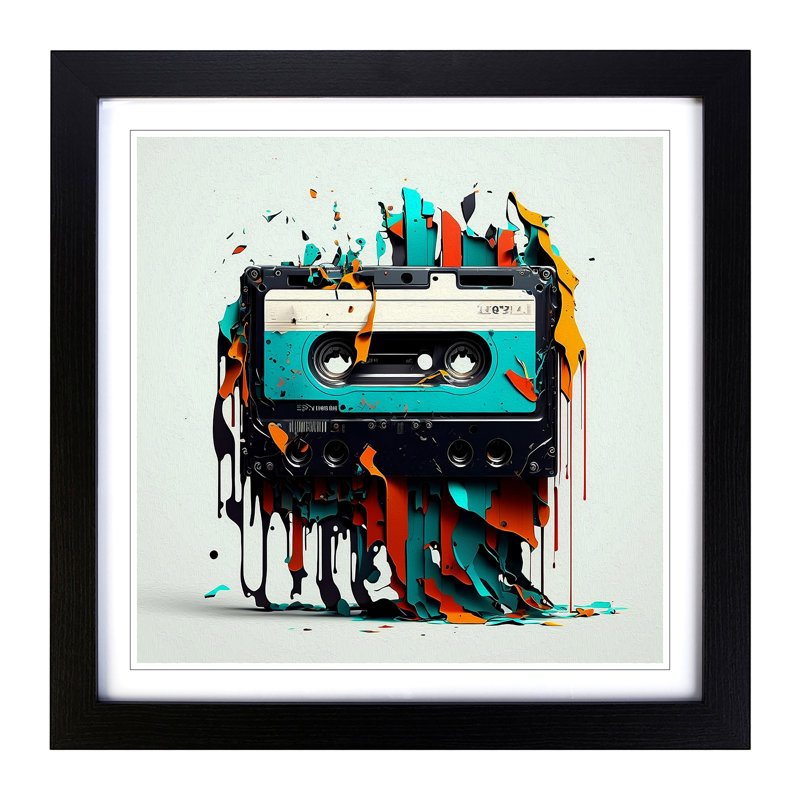 Cassette Tape - Framed Print, Black