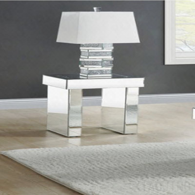 End Table, Noralie Mirrored & Faux Diamonds