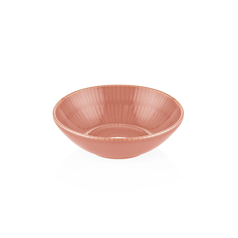 Ebern Designs Nicoleta 100% CERAMIC Salad Bowl, Salmon