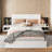 Wooden Floating Platform Bed With Led Lights And Built-in Nightstands-1579754335-1579754334