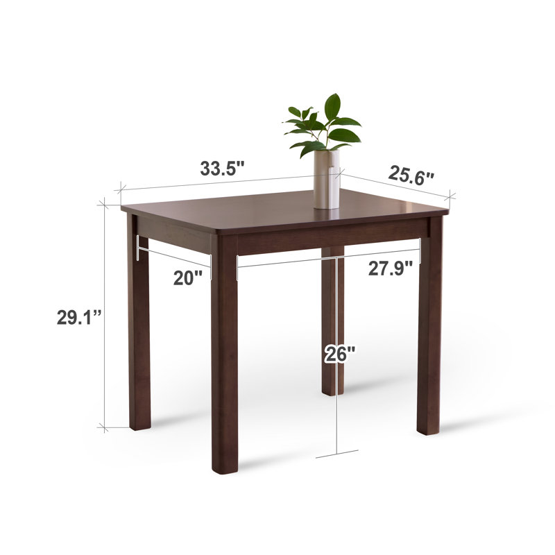 Charlynn Modern Farmhouse Small Rectangular Wooden Dining Table, Walnut/Walnut