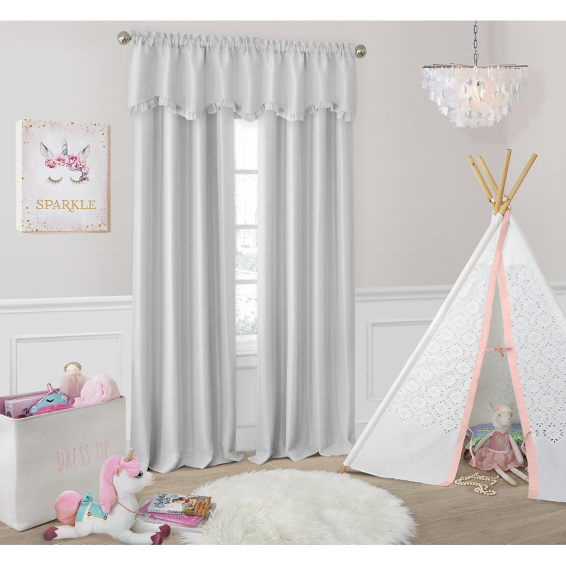 Ransdell Room Darkening Single Curtain Panel, 52" W x 95" L, Pearl Gray
